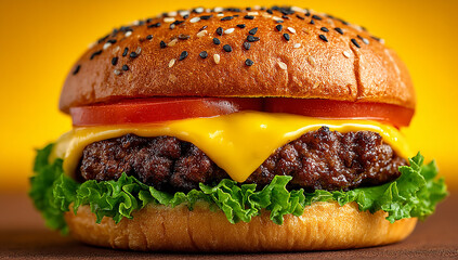 The enchanted cheeseburger, white background