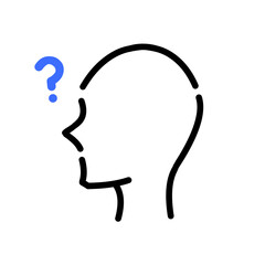 疑問を抱く人物アイコン（青）
