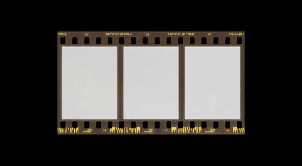 Film frame photo strip high-resolution blank filter. 35mm scan template texture effect. Trendy editable camera roll social stories design. Isolated vintage analog cinema empty scratches mockup.