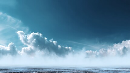Serene cloudscape over frozen landscape arctic environment high-resolution image aerial view tranquility concept
