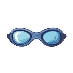 Swimming Goggles 2D flat vector illustration, isolated on a white background.
