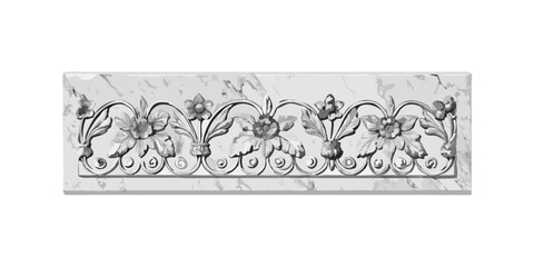 Greek relief sculpture with floral design on marble background  