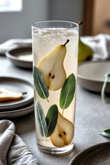 Refreshing Pear and Sage Cocktail in Glass Drink Recipe