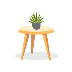 Side Table 2D flat vector illustration, isolated on a white background.