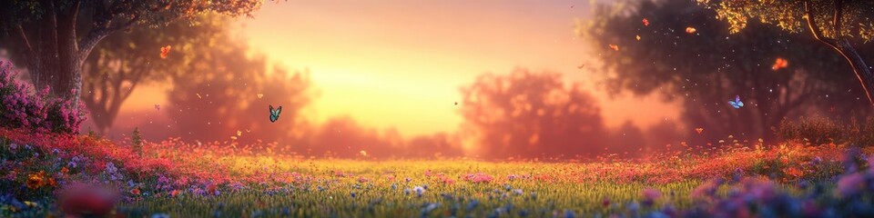 beautiful nature. butterflies are flying.