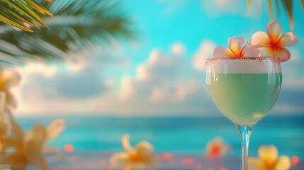 drink a cocktail on vacation. Selective focus. nature