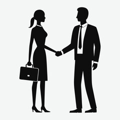 Business Professionals Handshake Silhouette.