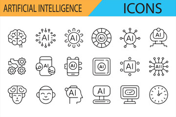 Artificial Intelligence Icons for AI Apps, Robotics, and Software