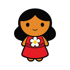 Obraz premium Hana character in kawaii art style ideal for fun print projects vector illustration. 