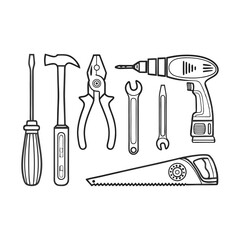 Set of Hand Tools for DIY Projects.