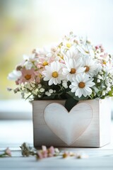 Beautiful bouquet in a light box. gift.