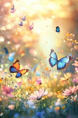 beautiful nature. butterflies are flying.