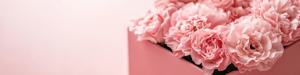 Beautiful pink box with pink flowers.