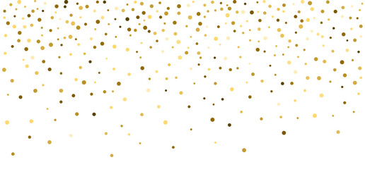 Firework golden confetti pattern background gradient. Vector gold glitter carnival dust texture.