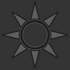 Fototapeta premium antique sun illustration; vintage solar depiction