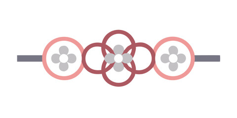 Obraz premium Abstract floral dividers with circular and floral motifs in pink 