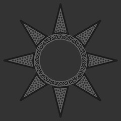 antique sun illustration; vintage solar depiction