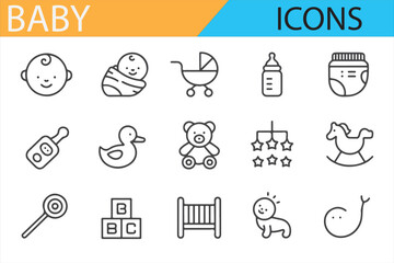 Baby and Parenting Icons for Early Childhood and Infant Care