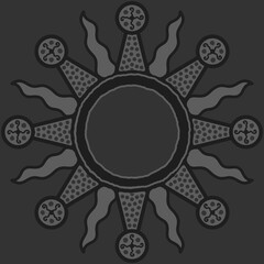 antique sun illustration; vintage solar depiction