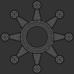 antique sun illustration; vintage solar depiction