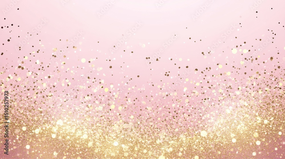 Poster glittering radiance: a captivating display of shimmering particles and soft light, creating an abstr