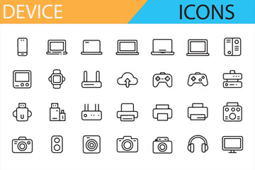 Tech Gadgets and Electronics Icons for Website Design