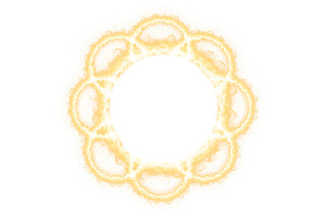 Magical Glowing Fire Circle with Particle Effect and Sparkling Light on a transparent background