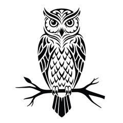 Owl. Tribal owl. Tatto owl