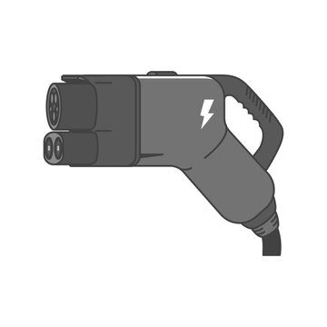 イラスト素材:EV充電プラグ・電気自動車の充電コネクター(アメリカ、US-COMBO CCS1規格)