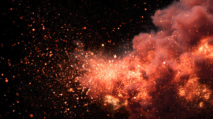 Explosive Dynamics: Capturing a high-speed moment of explosion, this image portrays the raw energy and untamed power of an explosive event against a stark background.