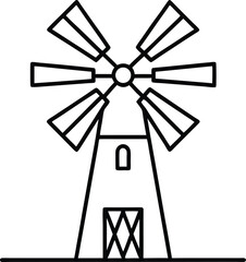 Patriotic Windmill Sketch for Rural Americana Art