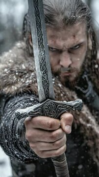Viking saga: warrior spirit, Slav fighter, brave man, seafarer strength, medieval era, Scandinavian voyager, Varangian legend, Normanni hero, ocean journey, ancient courage