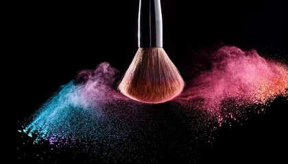 make up brush and powder