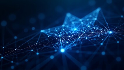 Obraz premium Abstract blue network connection background