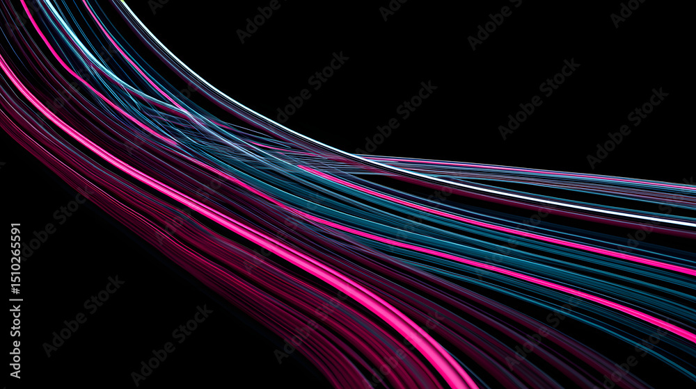 Poster abstract dynamic light trails: the dynamic neon lights swirl, creating a captivating visual symphony