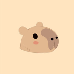 Cartoon Capybara Character Illustration. Cute Capybara Portrait Icon. Funny Doodle Character Drawn Portrait. Positive Wild Capybara Friendly Animal Mascot. Childish cartoon Adorable Happy Pet 