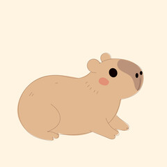 Cartoon Capybara Character Illustration. Cute Capybara Portrait Icon. Funny Doodle Character Drawn Portrait. Positive Wild Capybara Friendly Animal Mascot. Childish cartoon Adorable Happy Pet 