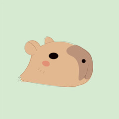Cartoon Capybara Character Illustration. Cute Capybara Portrait Icon. Funny Doodle Character Drawn Portrait. Positive Wild Capybara Friendly Animal Mascot. Childish cartoon Adorable Happy Pet 