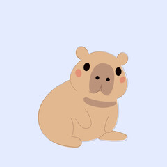 Cartoon Capybara Character Illustration. Cute Capybara Portrait Icon. Funny Doodle Character Drawn Portrait. Positive Wild Capybara Friendly Animal Mascot. Childish cartoon Adorable Happy Pet 