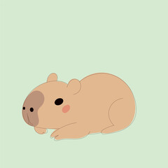 Cartoon Capybara Character Illustration. Cute Capybara Portrait Icon. Funny Doodle Character Drawn Portrait. Positive Wild Capybara Friendly Animal Mascot. Childish cartoon Adorable Happy Pet 