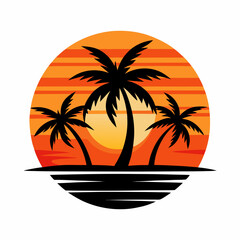 Obraz premium palm tree silhouette