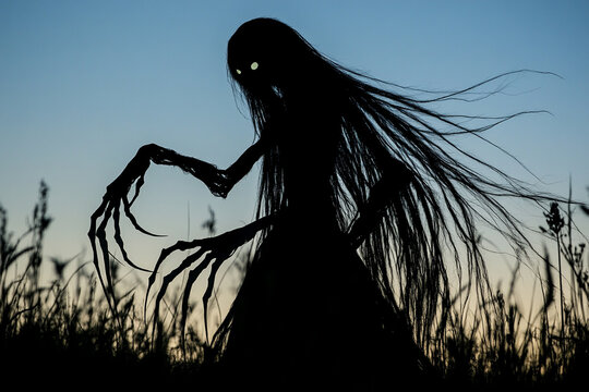 Silhouette of a shadowy figure with unnaturally long fingers