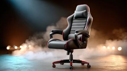 Modern black leather office chair