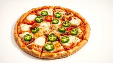 Delicious pizza with cheese and vegetables, showcasing a delightful recipe and food styling