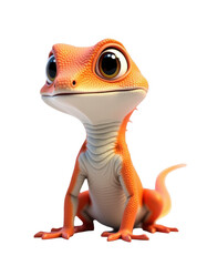 Cute Cartoon Gecko Standing Confidently