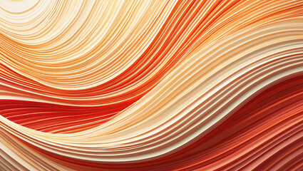 Naklejka premium Abstract layered paper design in shades of orange and red with wave patterns