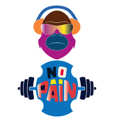 No pain typography t-shirt design. t-shirt, design, fashion, graphic, print.