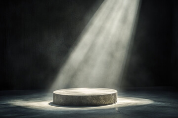 Center spotlight highlighting pedestal podium