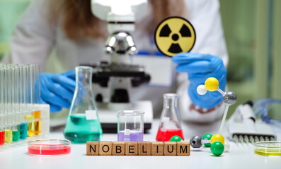 We are conducting an indepth exploration of Nobeliums radioactivity using specialized scientific...