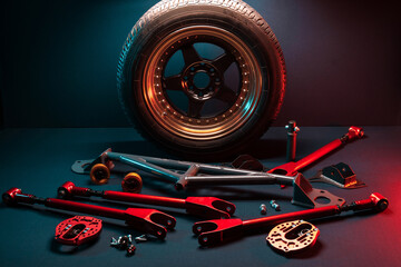 custom tuned car parts for sports European drift cars suspension levers custom for sports cars red...